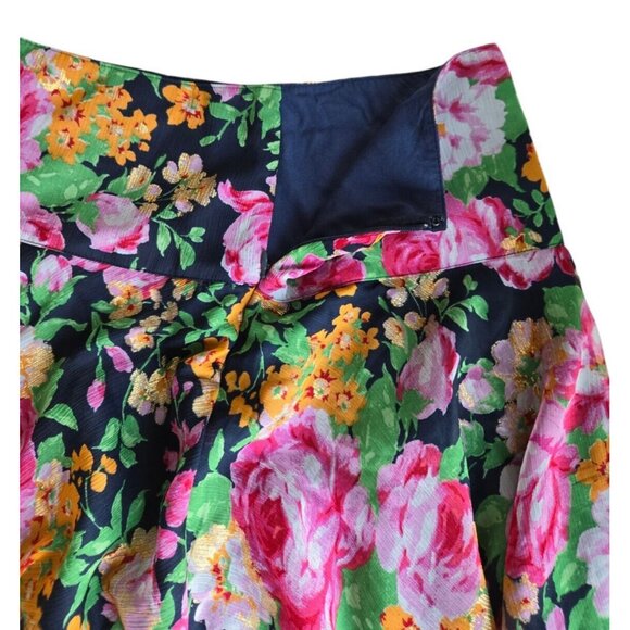 Abercrombie & Fitch Floral A-Line Mini Skirt Women's 2 Fully Lined Side Zip - Picture 4 of 8